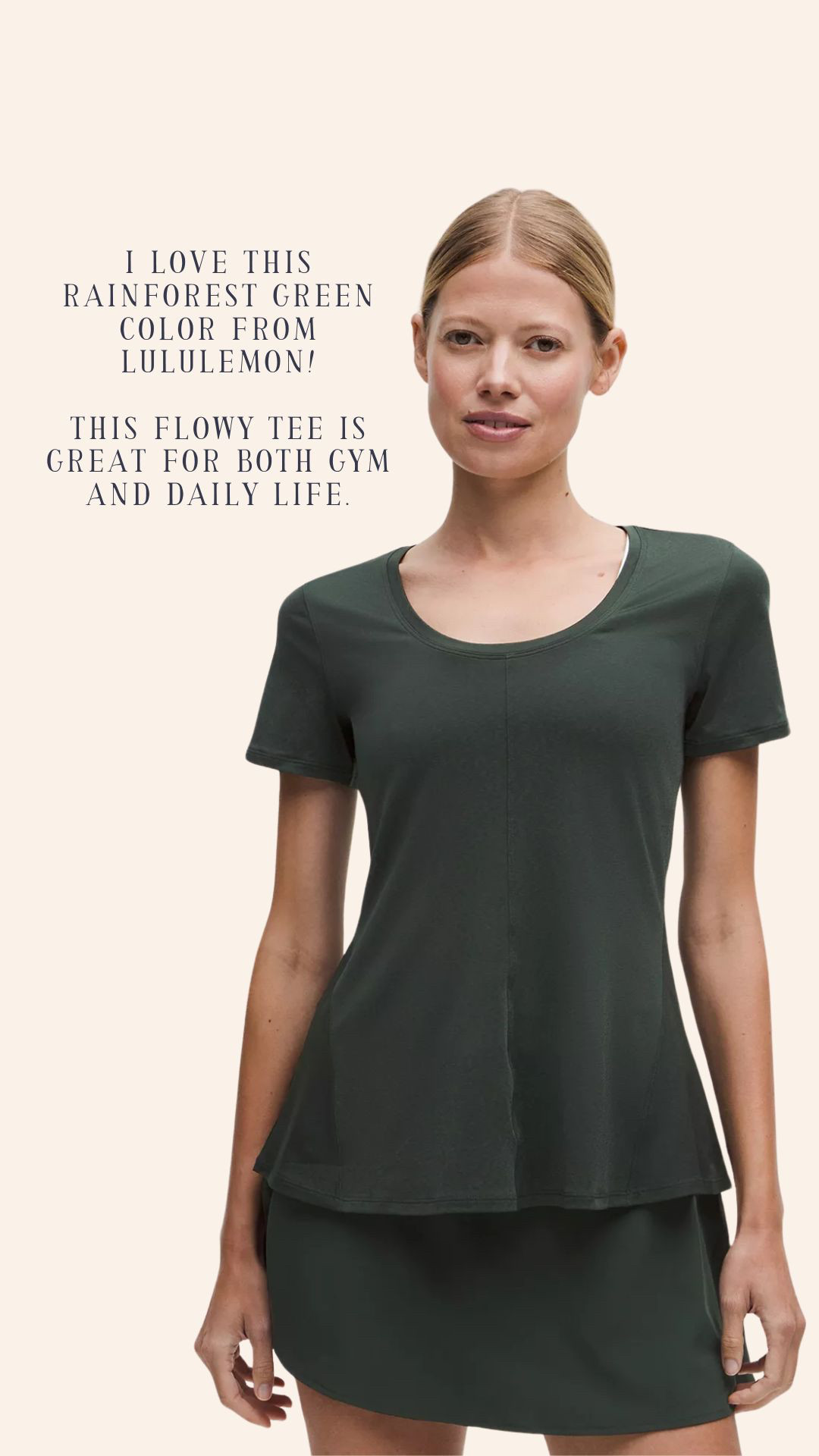 I love this rainforest green color from Lululemon! This flowy tee is great for both gym and daily life. Wear it to work out, run errands, or out and about from summer to fall. 

 

#LTKSeasonal #LTKActive #LTKMidsize