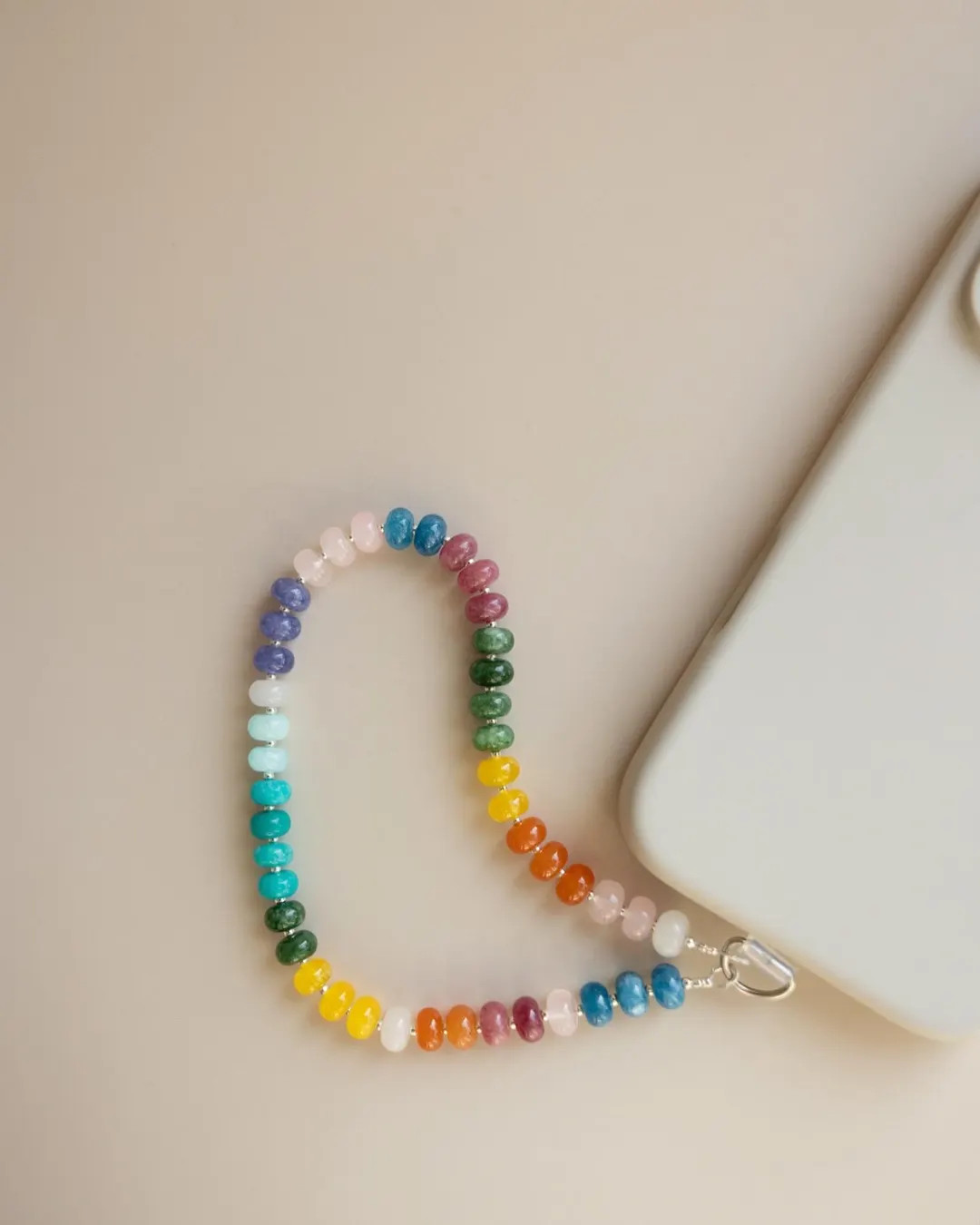 Gemstone Beaded Phone Charm Strap: Universal Wrist Lanyard - Etsy | Etsy (US)