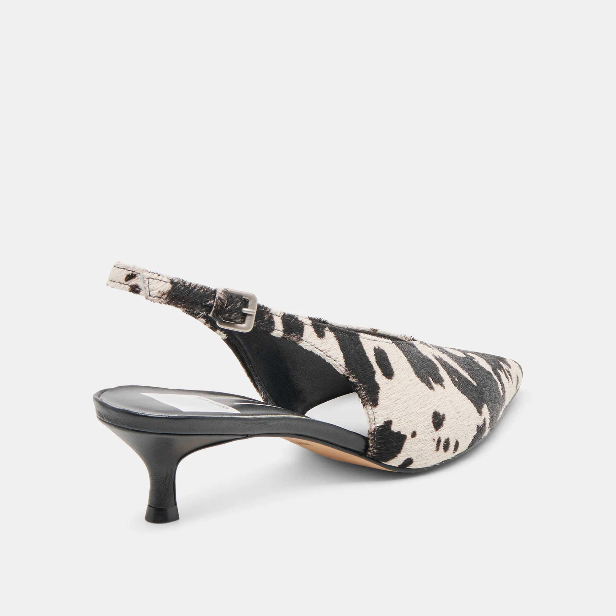 Alenna Heels Black White Taurus Calf Hair | DolceVita.com