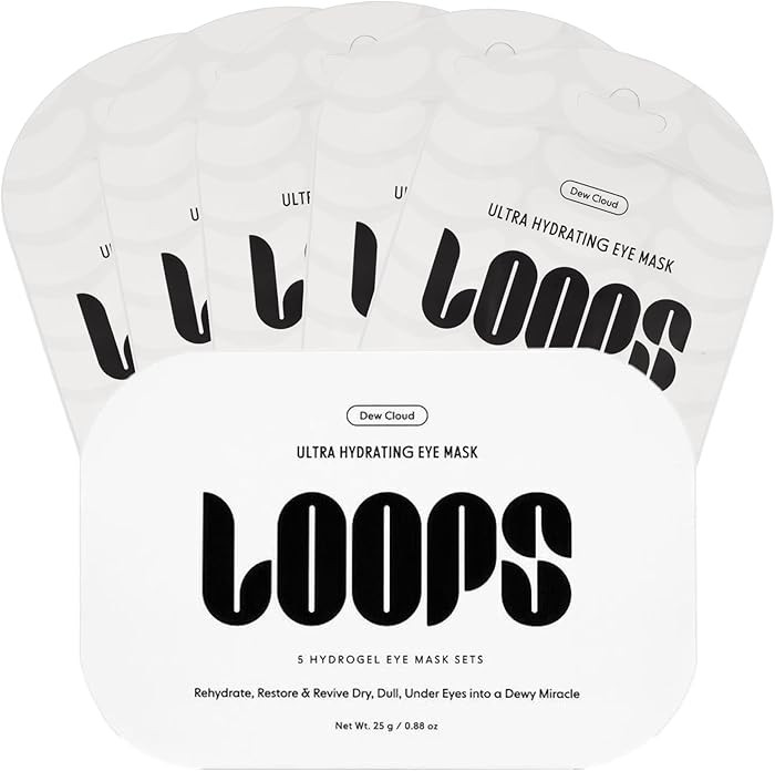 LOOPS Dew Cloud Ultra Hydrating Hydrogel Eye Masks - Hydrates & Replenishes Tired Under Eyes, Hel... | Amazon (US)