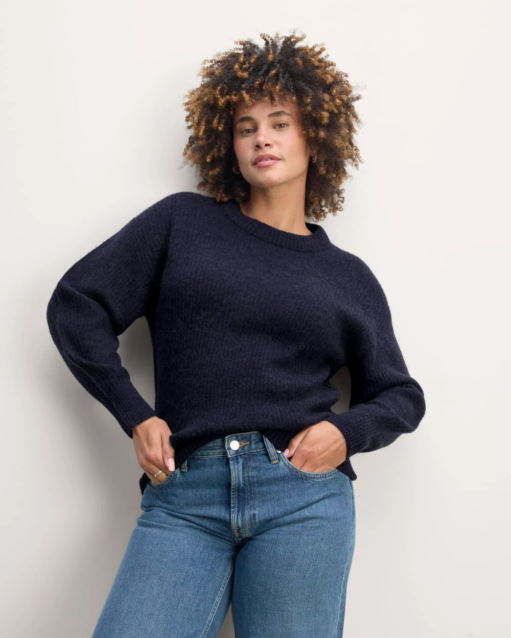 The Cocoon Crew in Alpaca | Navy | Everlane
