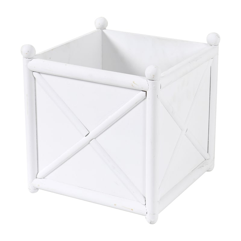 Providence White Wooden Planter, Medium | At Home
