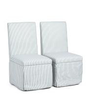 Set Of 2 19x39 Slipcover Look Castor Wheel Dining Chairs | TJ Maxx