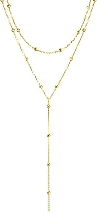 Long gold necklaces for women, Gold lariat necklace, Long chain necklace for women | Amazon (US)