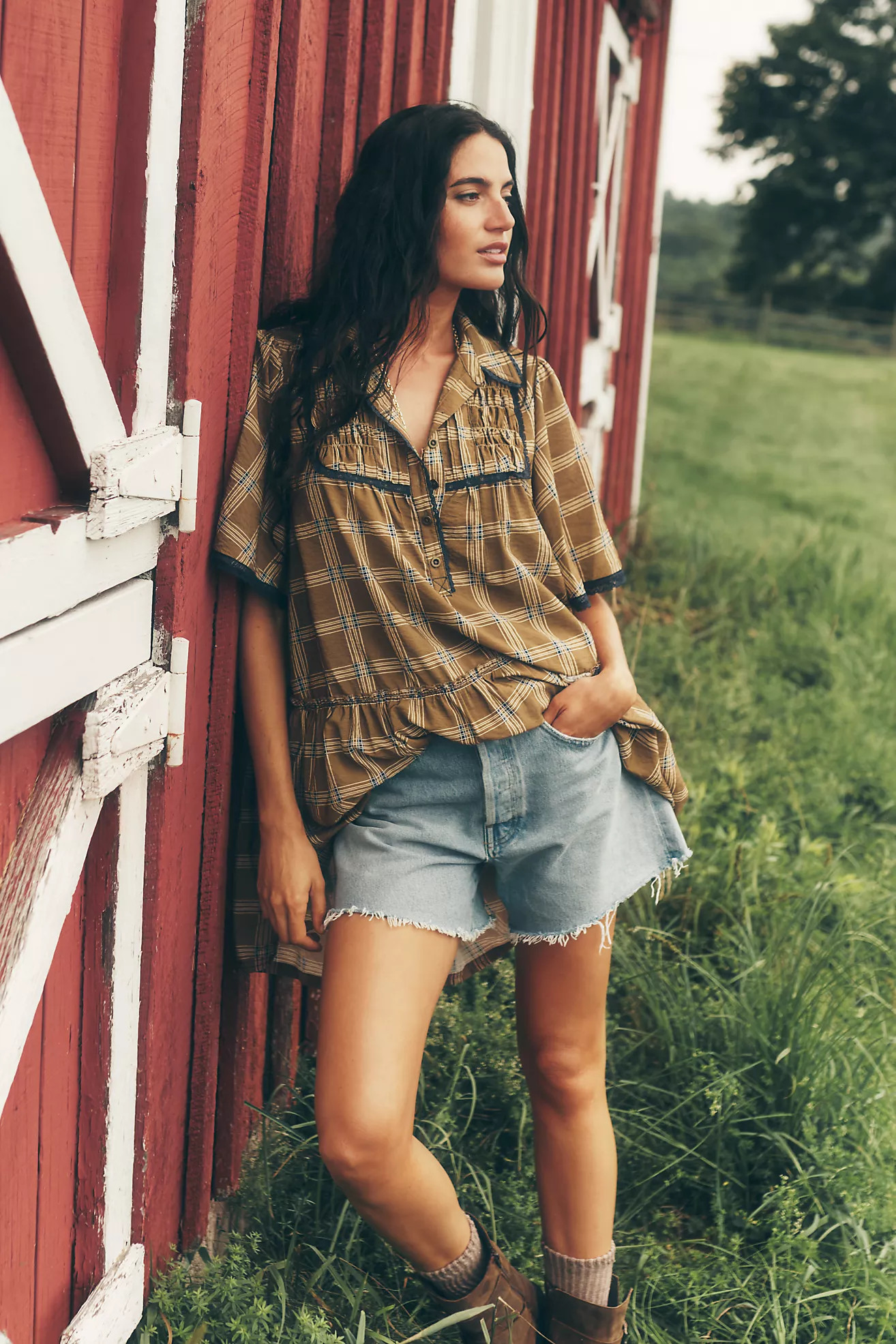 AGOLDE Parker Denim Long Shorts | Anthropologie (US)