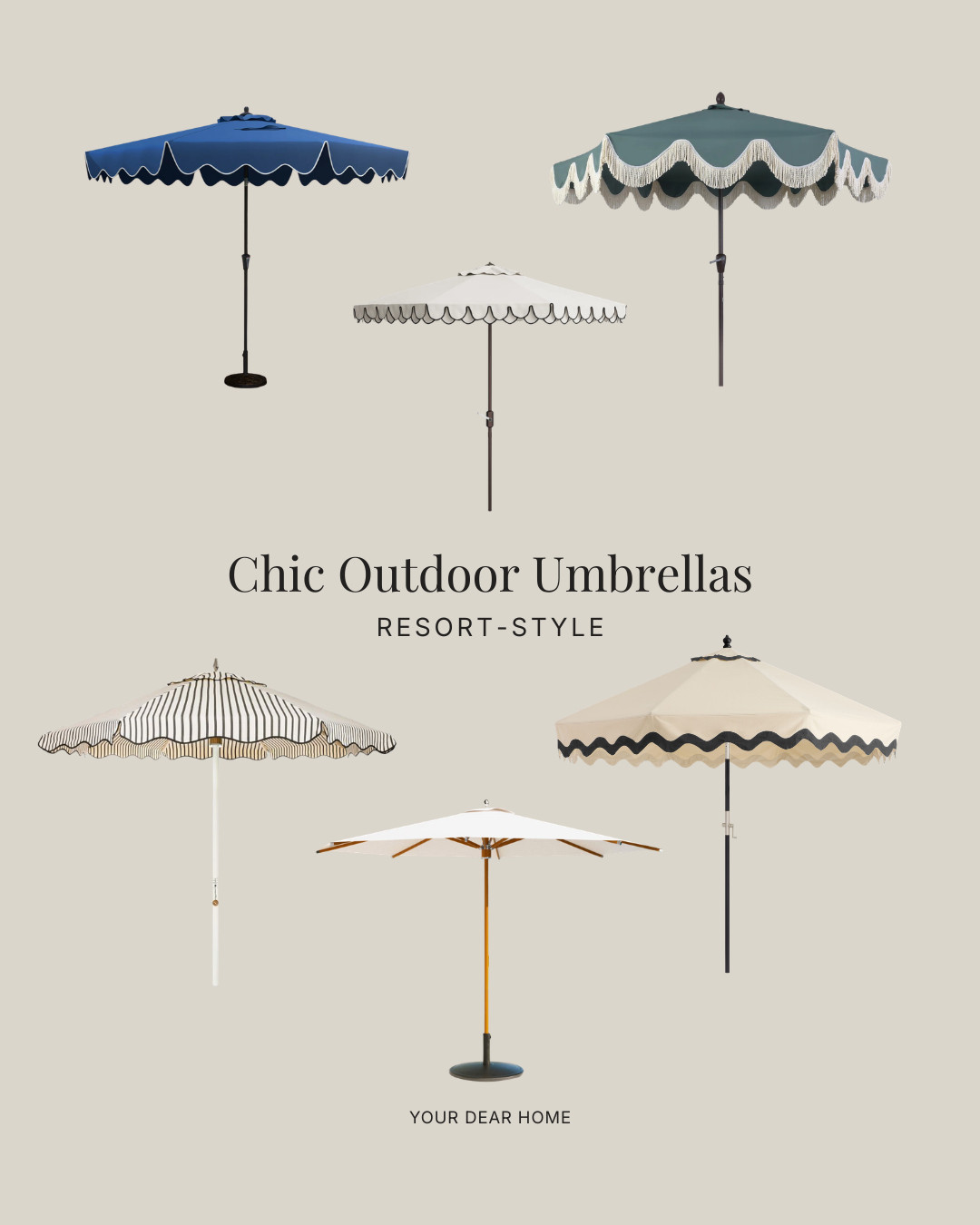 Chic outdoor umbrellas, especially styles with black trim, that instantly make your setup feel styled and intentional 

 #LTKSeasonal #LTKHome