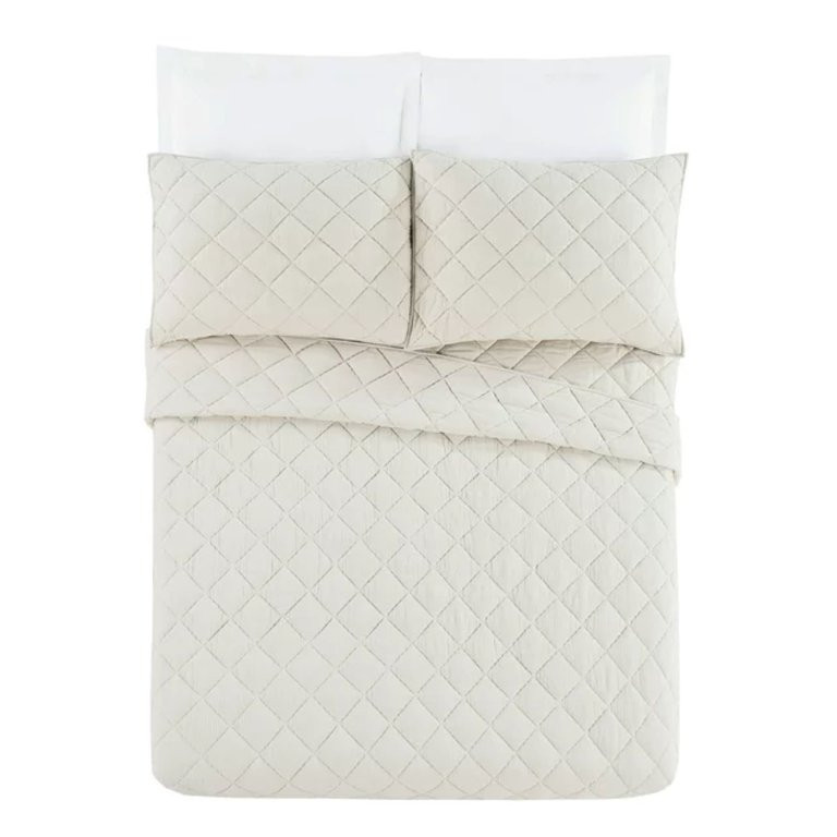Better Homes & Gardens Papyrus Beige Diamond Gauze Quilt, Full/Queen - Walmart.com | Walmart (US)