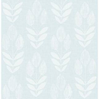 Garland Light Blue Block Tulip Paper Strippable Wallpaper (Covers 56.4 sq. ft.) | The Home Depot