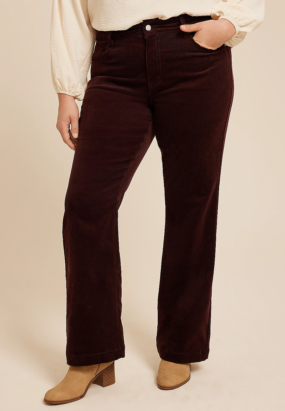 Plus Size High Rise Corduroy Bootcut Pant | Maurices