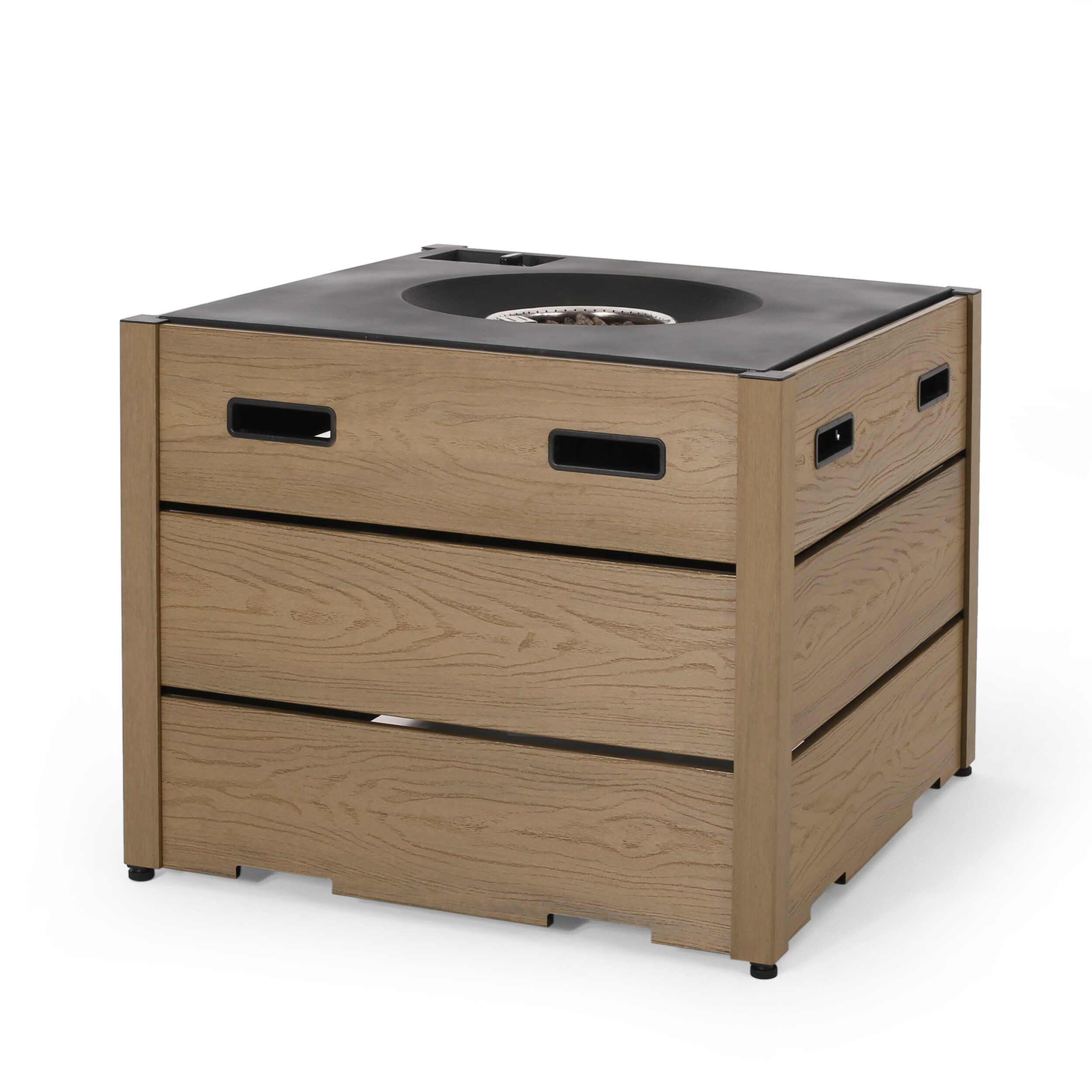 Runesay Square Propane Fire Pit 40000 -BTU Outdoor Portable Radiant Propane Heater in Brown | FRP-43 | Lowe's