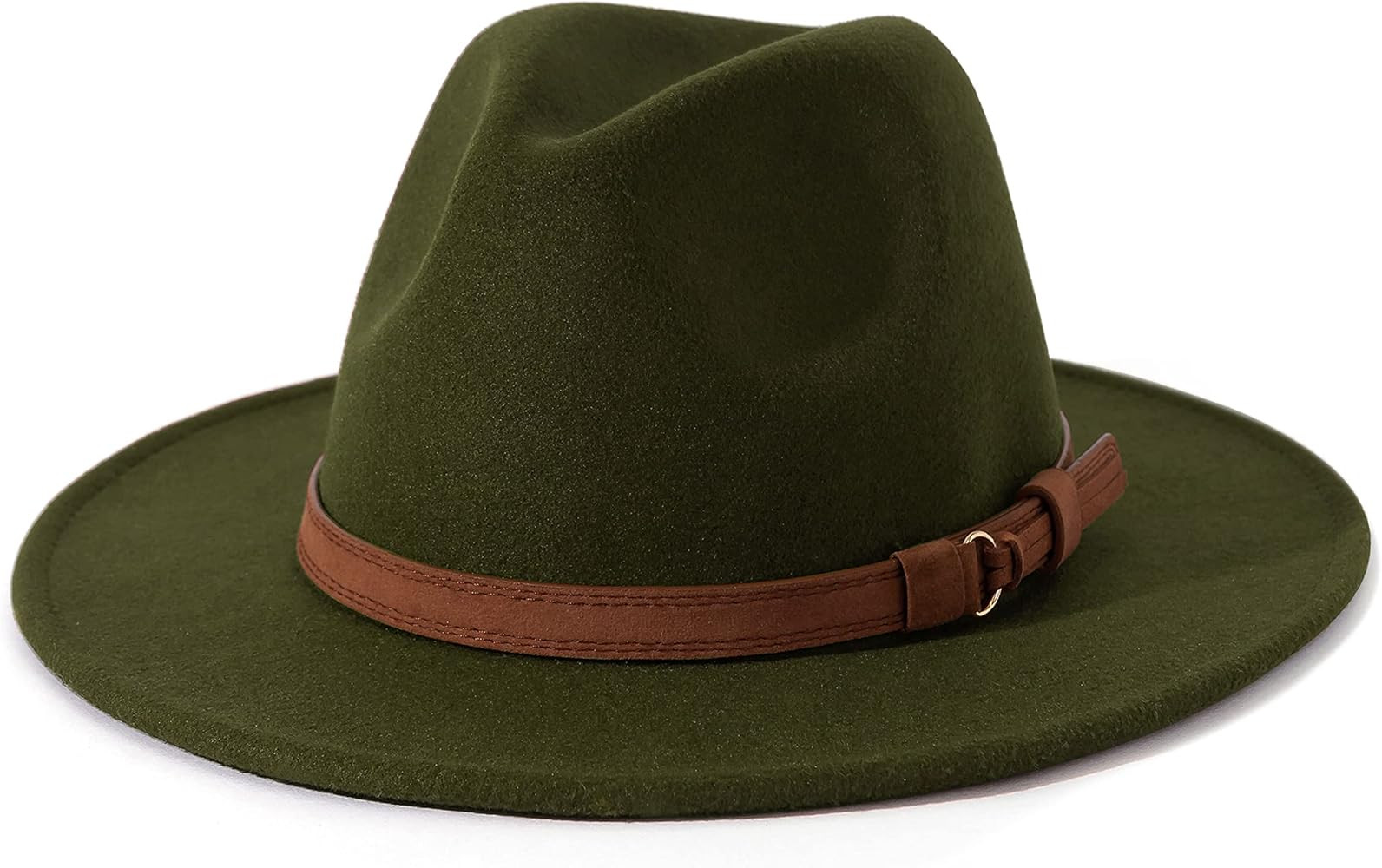 Lisianthus Men & Women Vintage Wide Brim Fedora Hat with Belt Buckle | Amazon (US)
