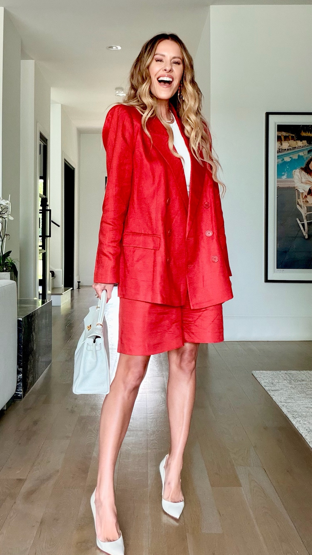 Easter Sunday OOTD // this linen shorts suit set is so chic & the pieces are all so versatile! // sizing: tank/small, blazer/6, shorts/4

#LTKWorkwear #LTKOver40 #LTKootd