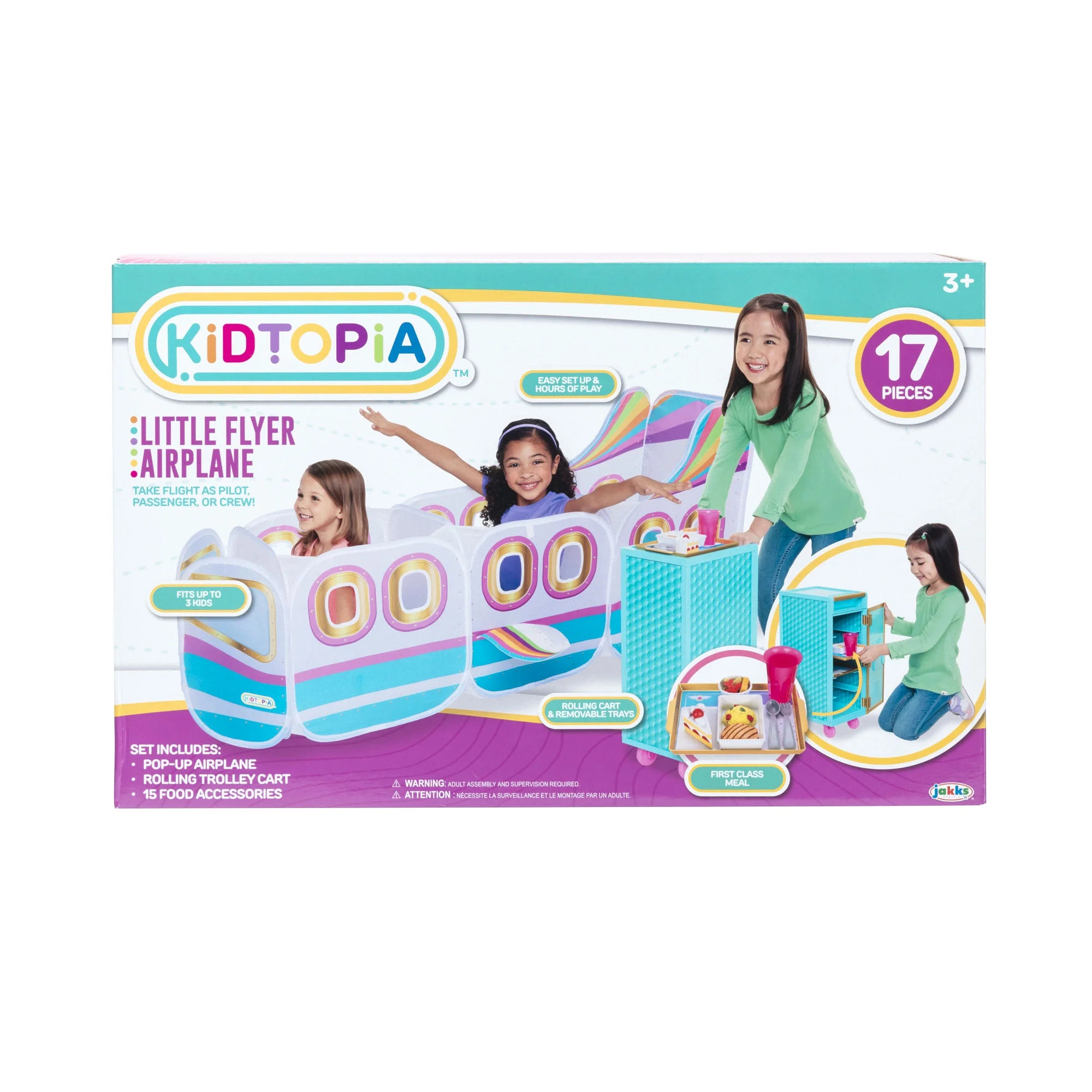 Kidtopia Little Flyer Airplane Role Play Set with 17+ Play Pieces & Pop-Up Tent Airplane, 3+ Year... | Walmart (US)