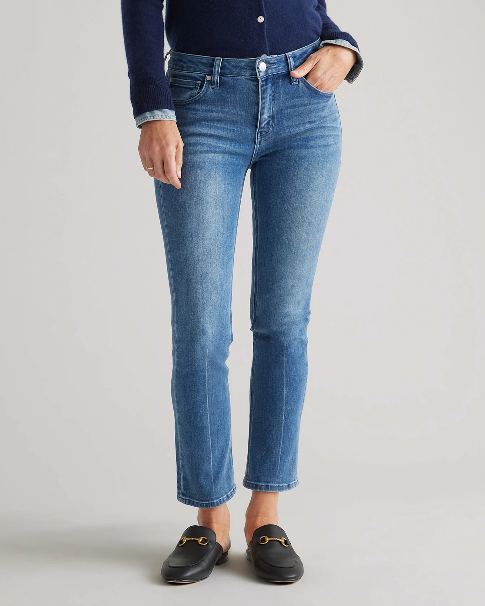 Stretch Mid Rise Slim Straight Jeans | Quince