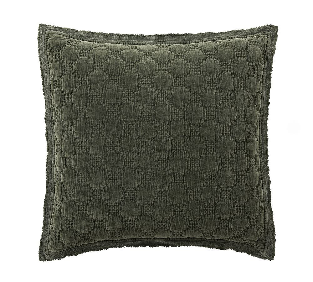 Velvet Lattice Handcrafted Quilted Sham | Pottery Barn (US)
