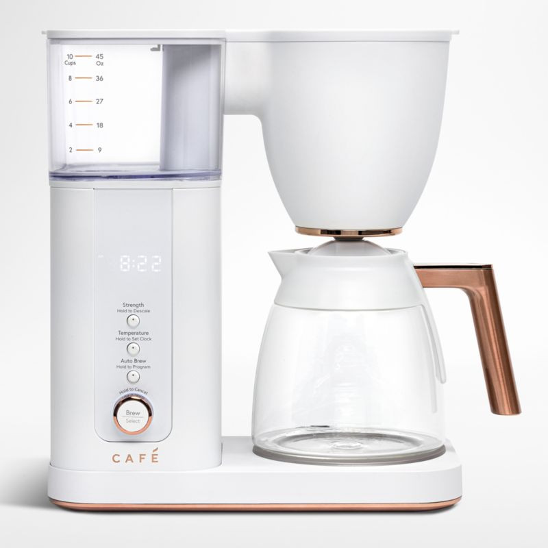Cafe Matte White 10-Cup Drip Coffee Maker with Glass Carafe + Reviews | Crate and Barrel | Crate & Barrel