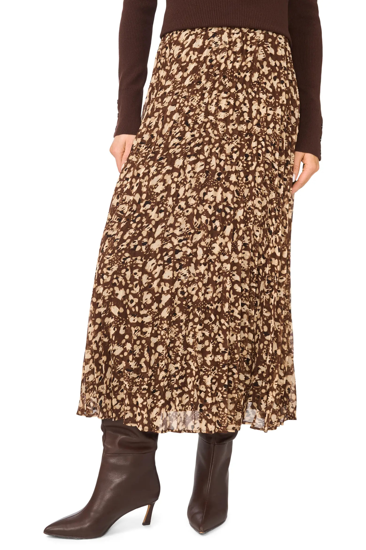 Pleated Patterned Midi Skirt (Women) | Nordstrom | Nordstrom