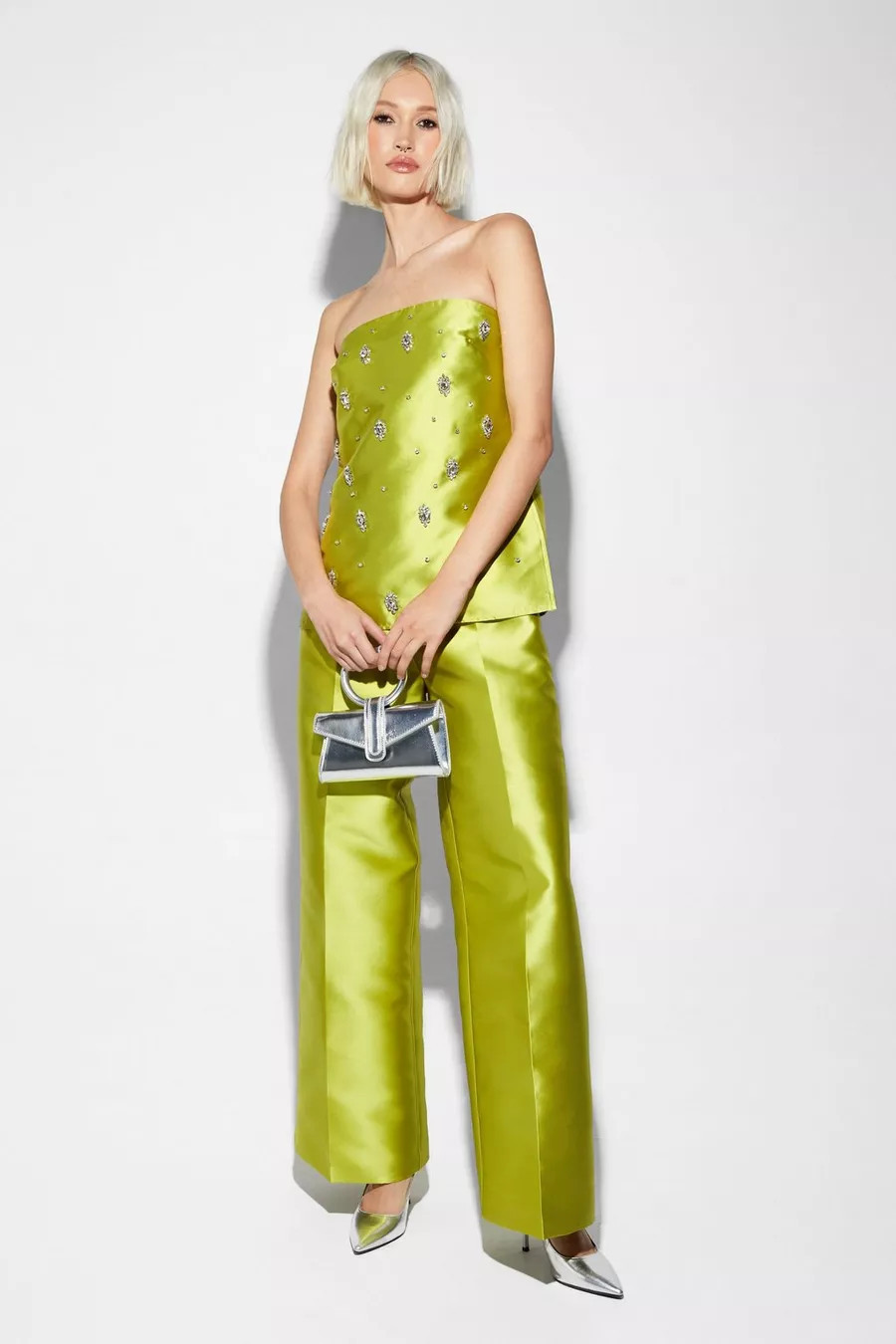 Satin Twill Wide Leg Trousers | Nasty Gal US
