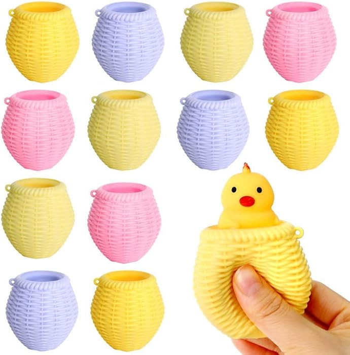 RunNico 12 Pack Easter Eggs Squishy Chicks- Cute Chicken Stress Relief Squishies - Cage Chick Squ... | Amazon (US)