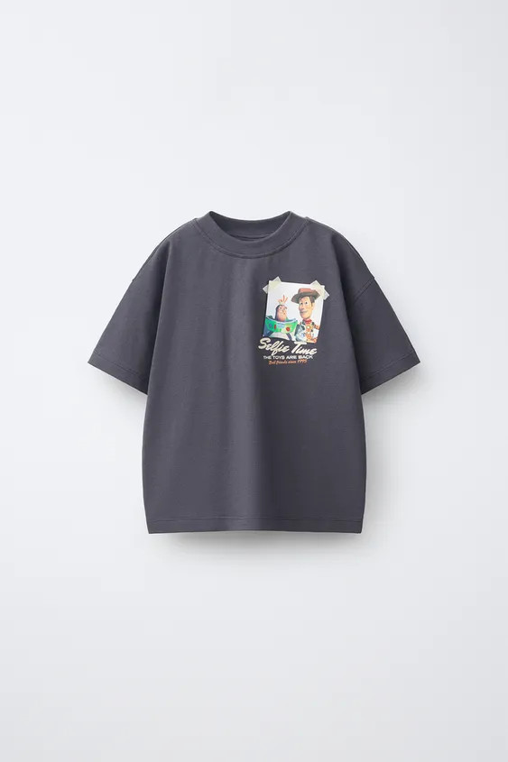 Round neck short sleeve T-shirt. Toy Story \u00a9 DISNEY PIXAR print on the front and back. | Zara US