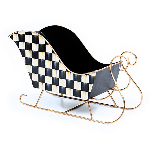 MacKenzie-Childs Courtly Check Medium Tin Sleigh | MacKenzie-Childs