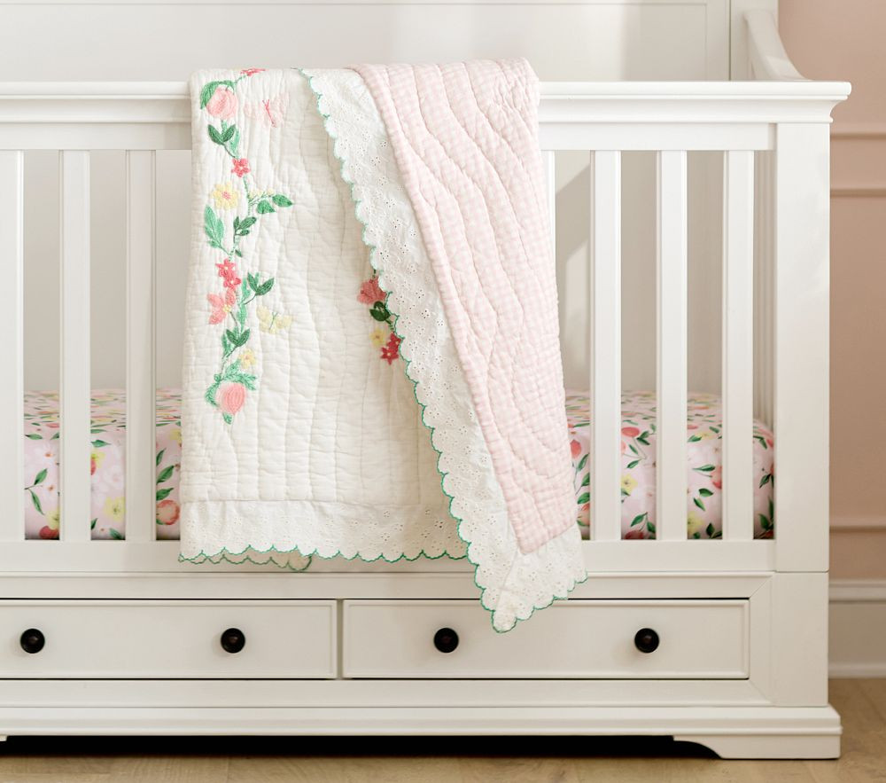 Paisley Peach Baby Quilt | Pottery Barn Kids