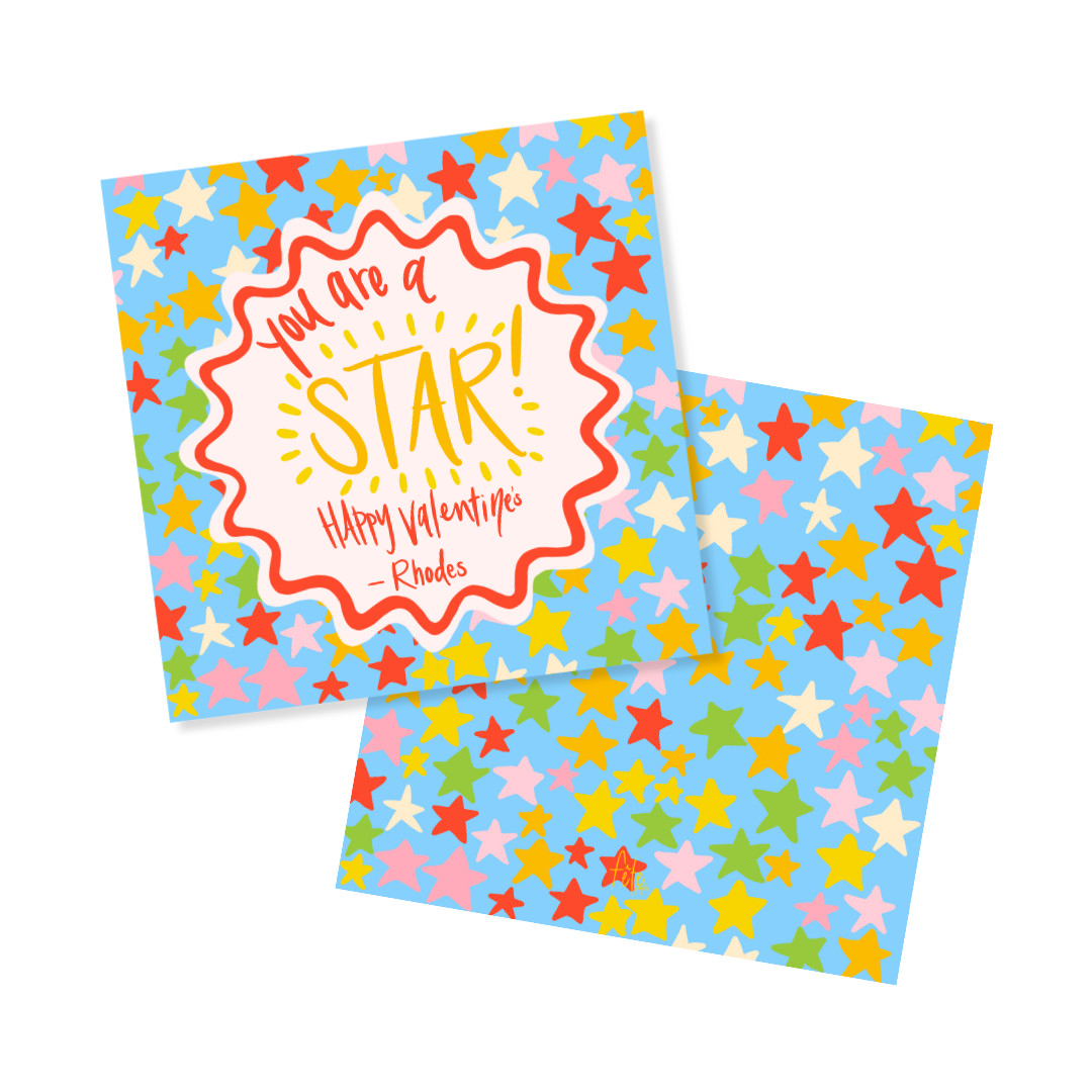 Star Valentine's Tags or Stickers — Fête Papier | Fete Papier