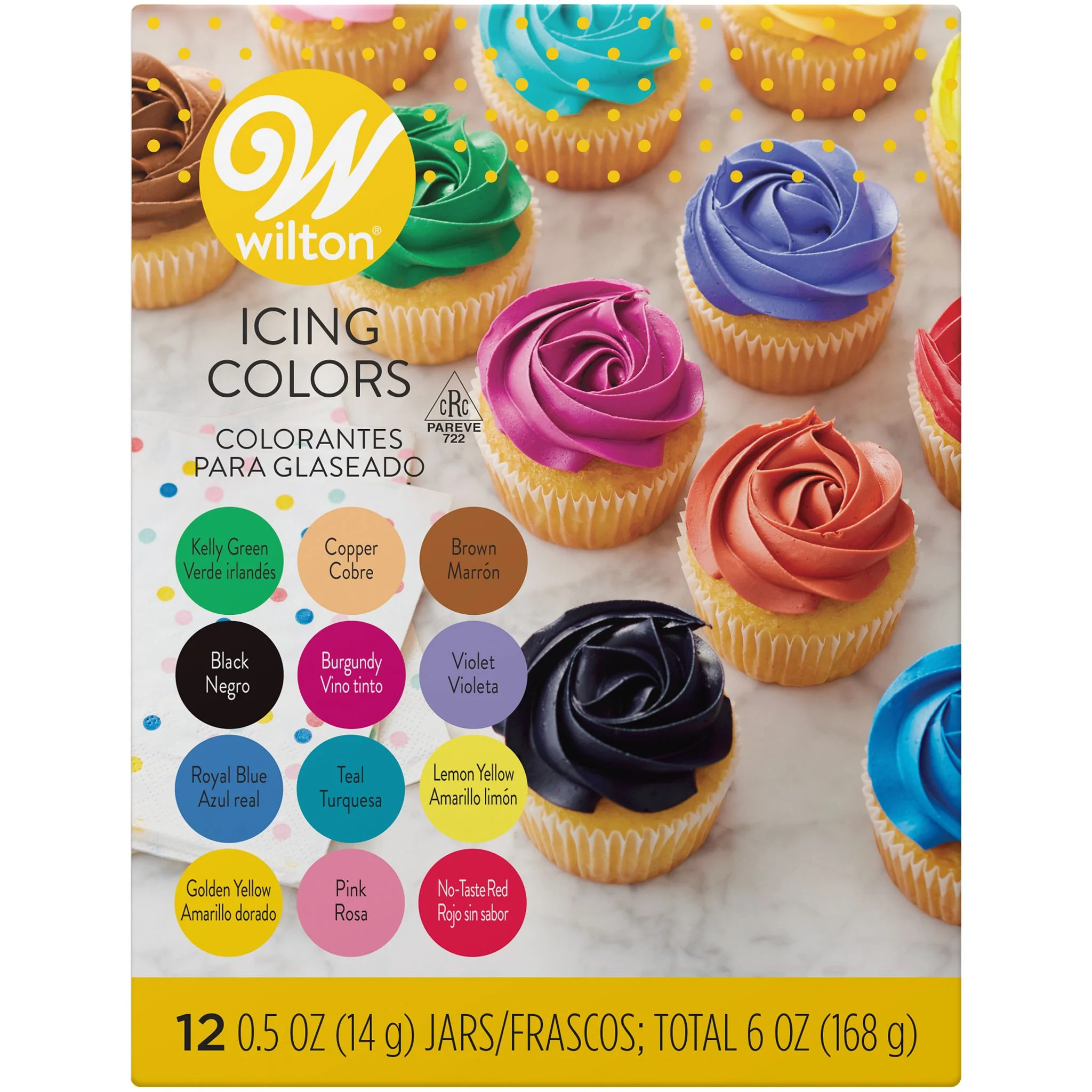 Wilton Edible Gel Food Coloring Set for Cake Decorating & Baking Variety Pack of 12 Each Jar 0.5 ... | Walmart (US)