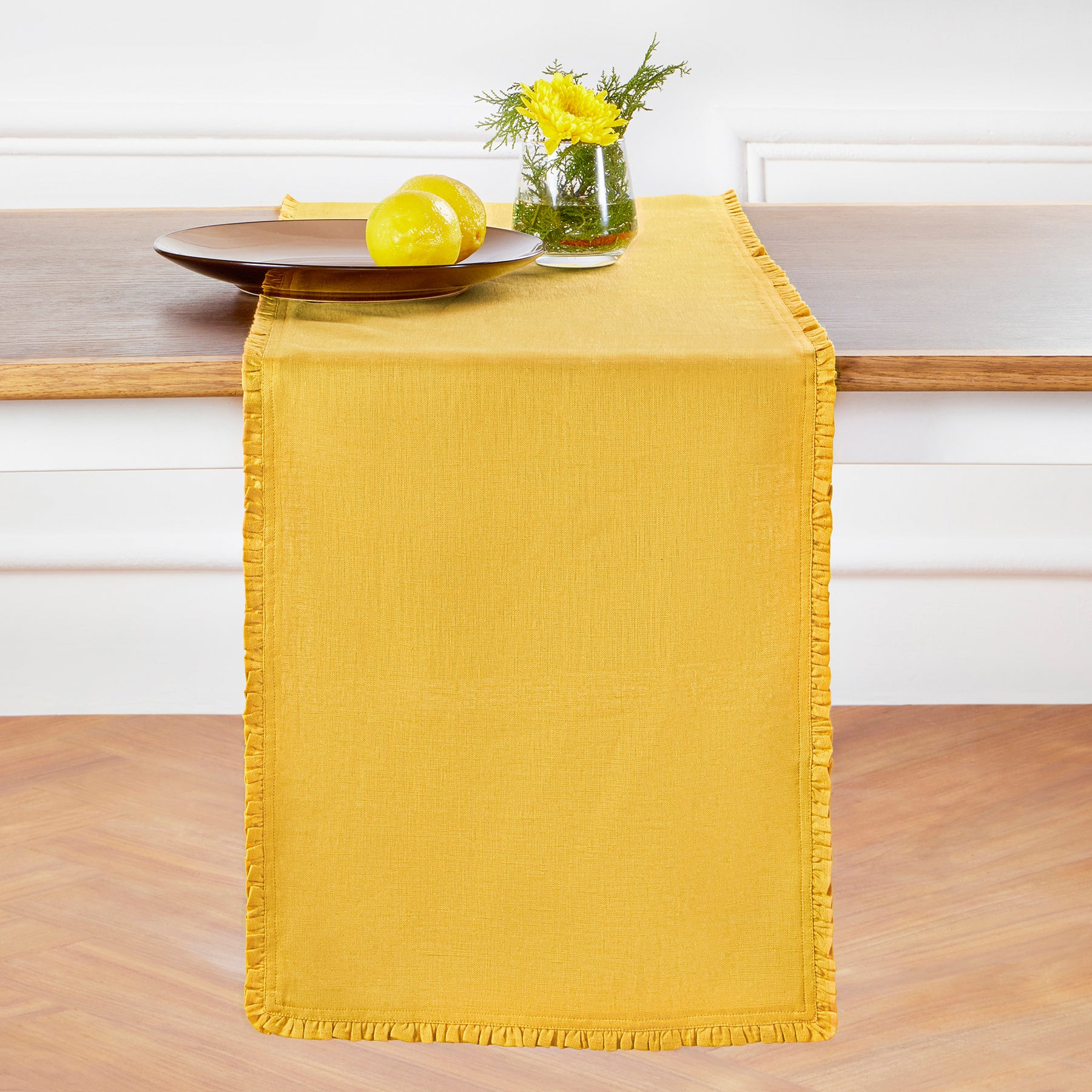 Juliette Ruffle Table Runner | Table Linen | Solino Home | Solino Home