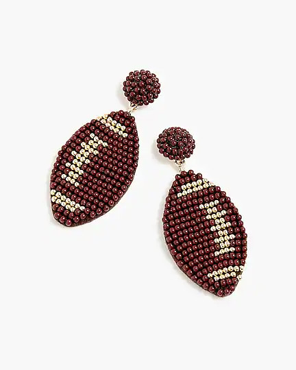 Beaded football statement earrings | J.Crew Factory