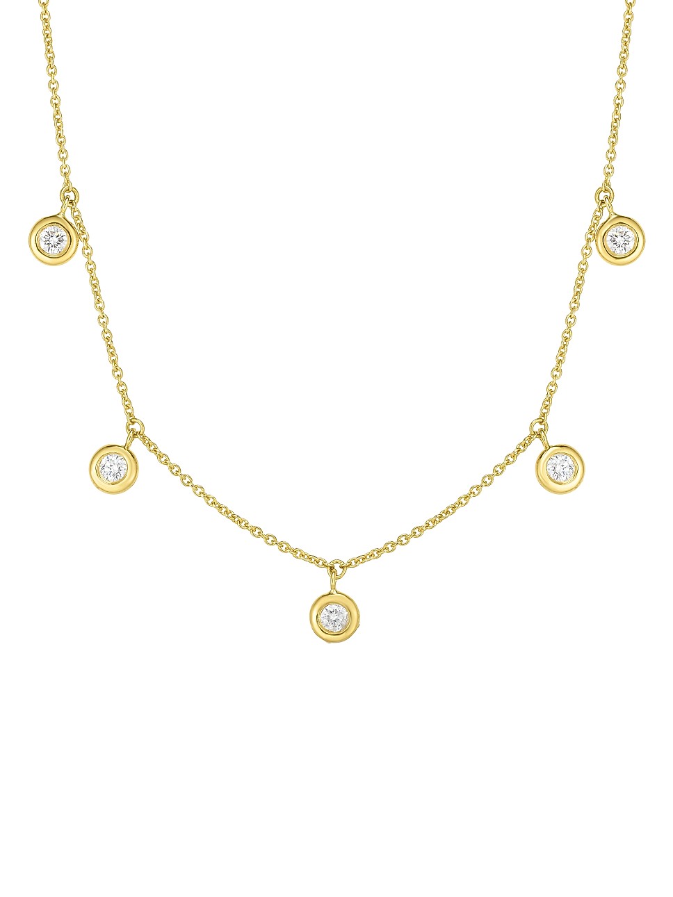 Diamond By The Inch 18K Yellow Gold & Diamond Dangle Necklace | Saks Fifth Avenue