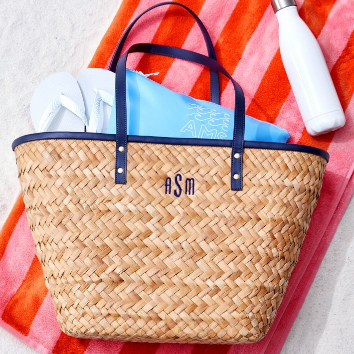 Striped Palm Leaf Tote | Mark and Graham