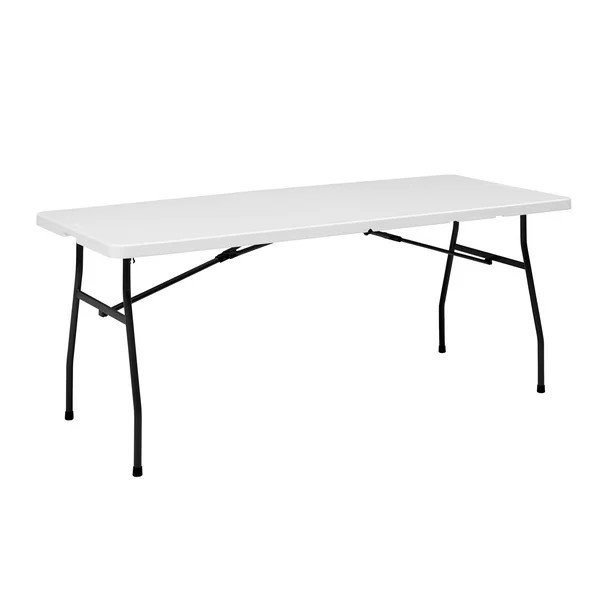 Mainstays 6 Foot Fold-in-Half Table, White Granite - Walmart.com | Walmart (US)