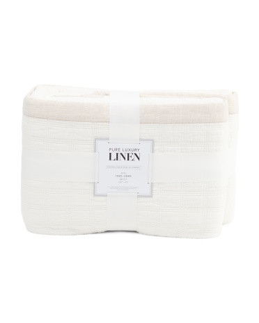 Linen Blend Quilt With Contrast Flange | TJ Maxx
