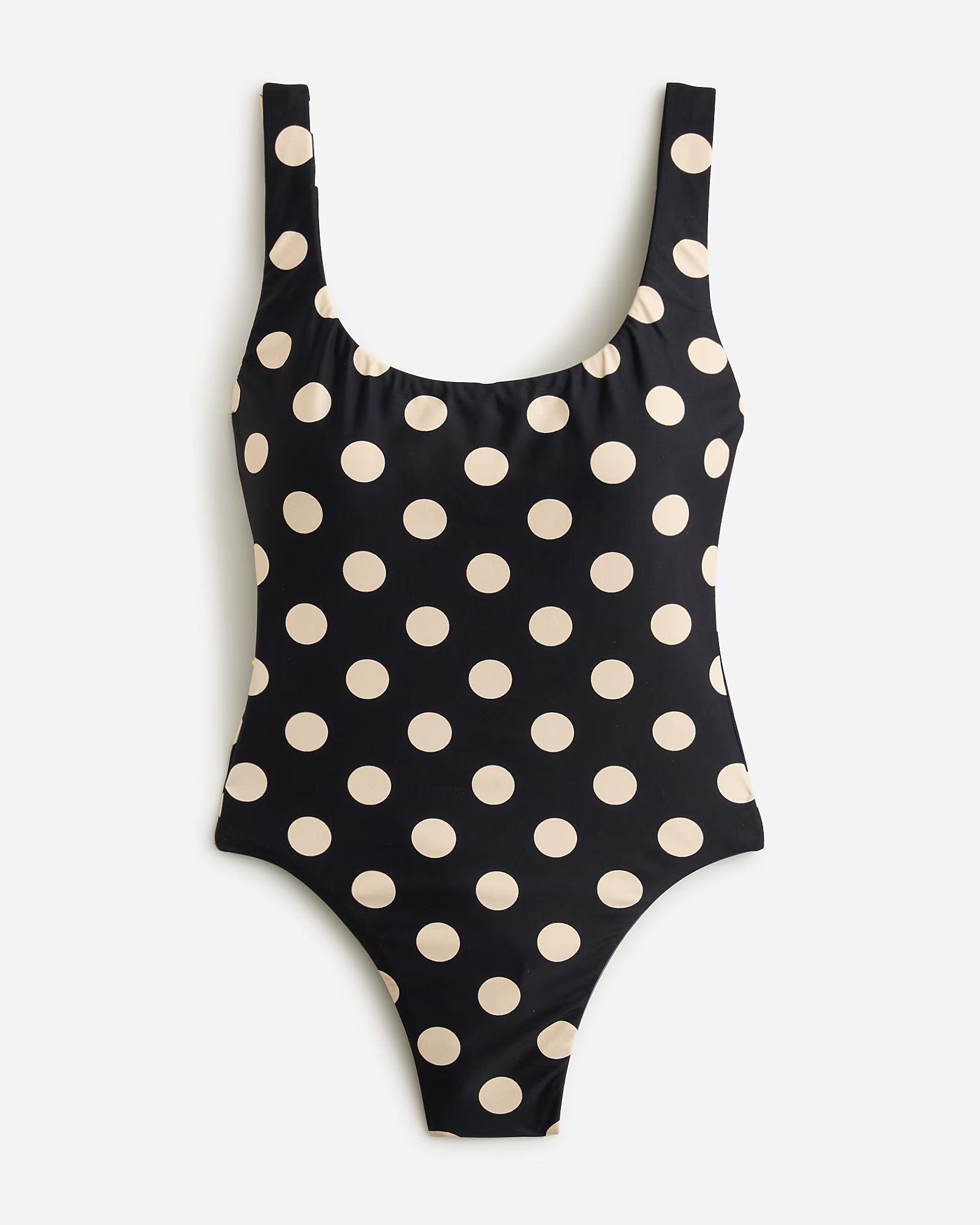 Scoopneck one-piece swimsuit in reversible dot-stripe print | J.Crew US