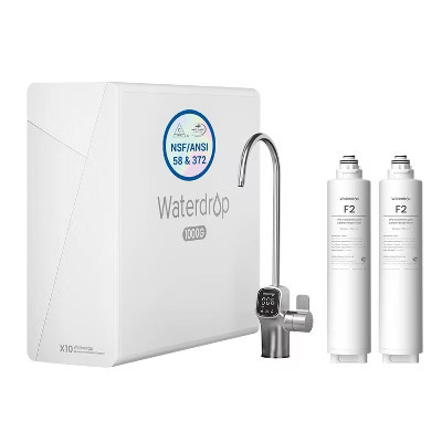 Waterdrop X10 Tankless Undersink RO System, NSF/ANSI 58 and 372 Certified, 1000 GPD, 9-Stage Filtration, Extra 2 F2 Replacement Filter | Target