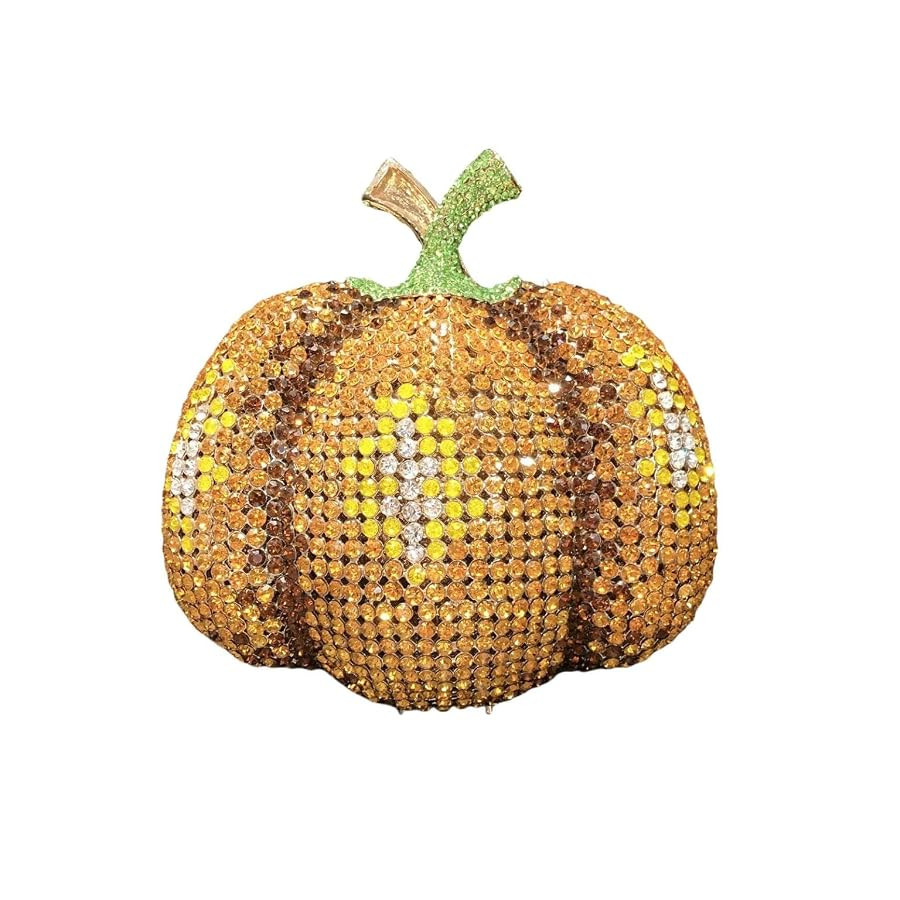 Women Cute Pumpkin Rhinestone Evening Clutch Purse Sparkly Crystal Diamond Handbag for Banquet Pa... | Amazon (US)