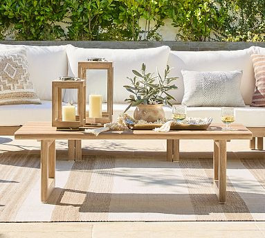Woodside Eucalyptus Rectangular Outdoor Coffee Table (52") | Pottery Barn (US)