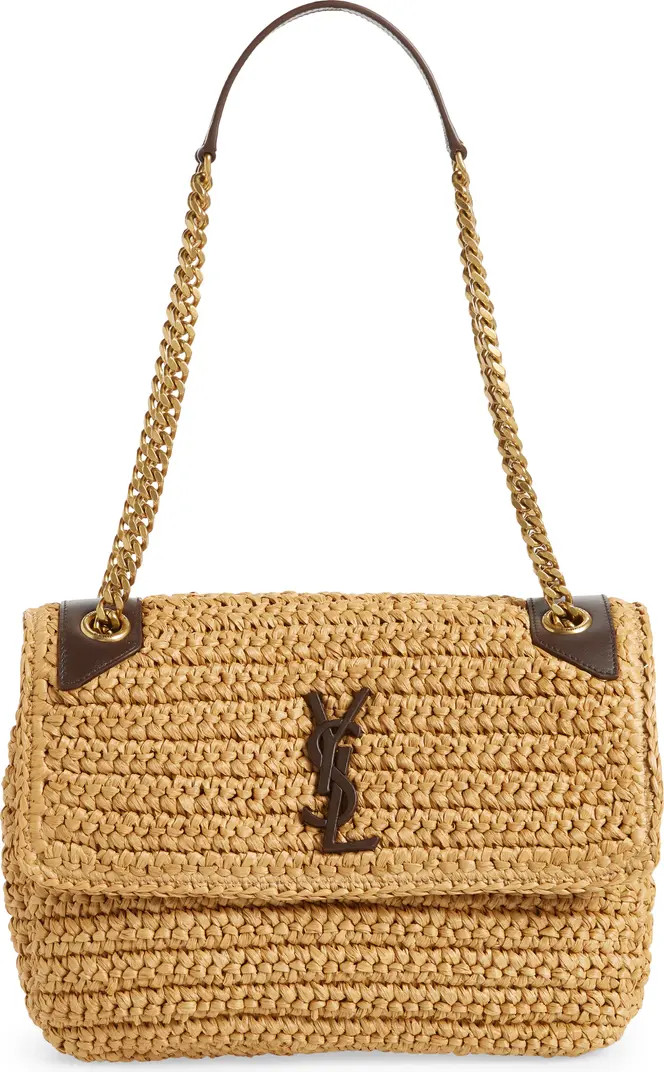 Medium Niki Raffia Shoulder Bag | Nordstrom