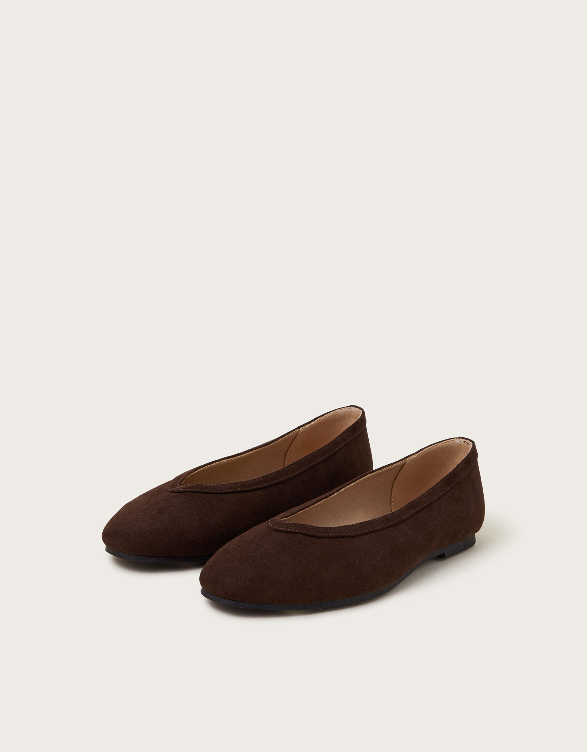 Tori Suedette Ballet Flats Brown | Monsoon (UK)