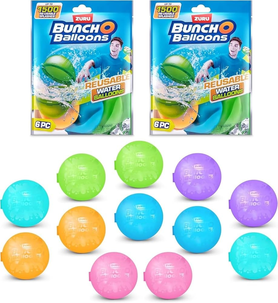 ZURU Bunch O Balloons Reusable Water Balloons,for Kids, Adults (12 Pack - Asst. Colors) | Amazon (US)