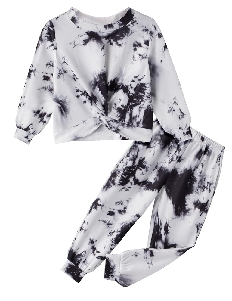 Arshiner Toddler Girl Clothes 2 Piece Outfits Fashion Twist Front Long Sleeve Sweatshirt and Swea... | Amazon (US)