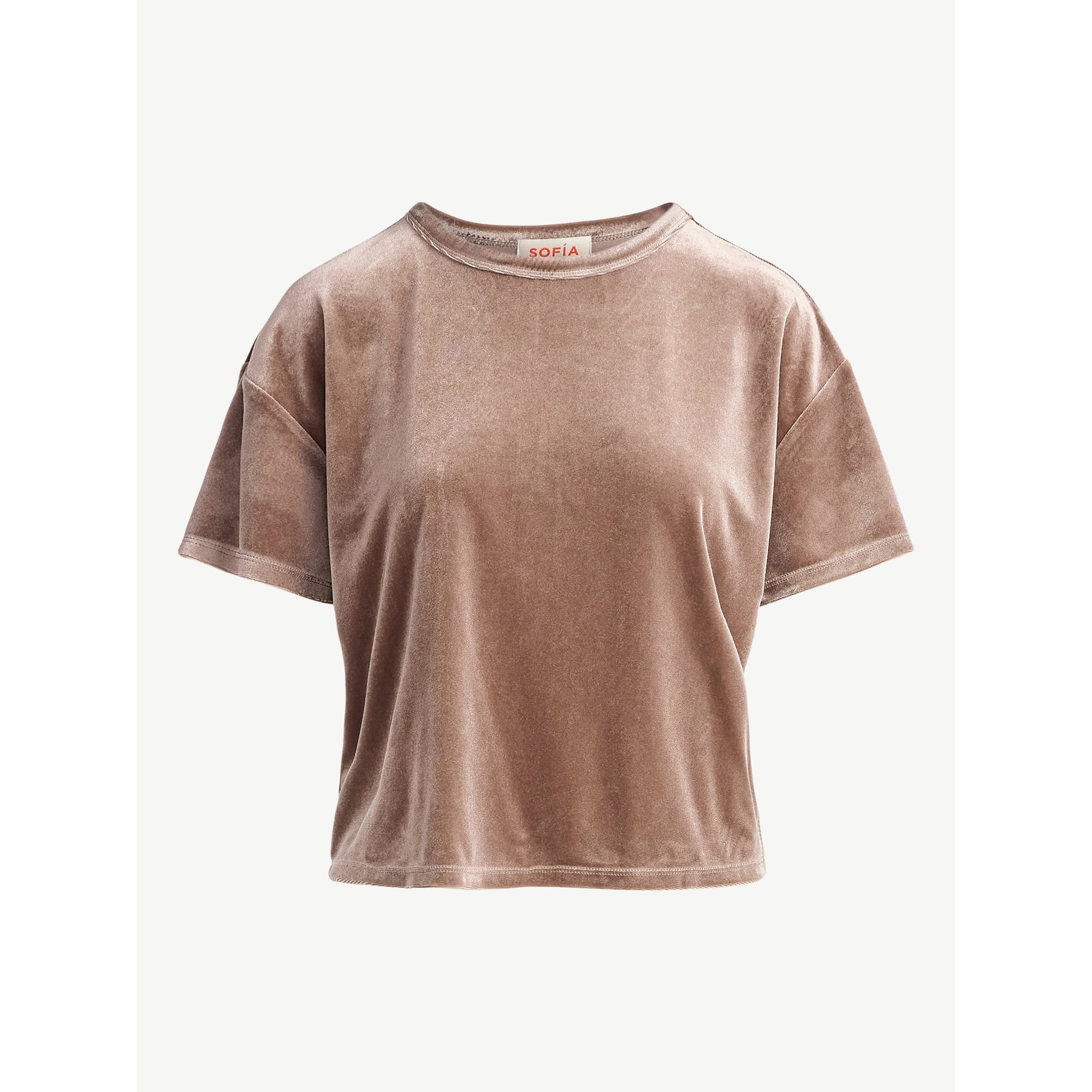 Sofia by Sofia Vergara Women's and Women's Plus Size Boyfriend Velvet Tee, Sizes XS-4X | Walmart (US)