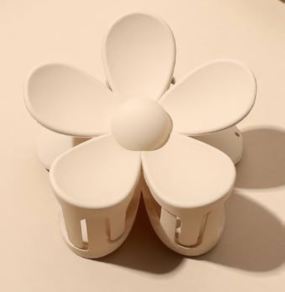 1Pc Cream-coloured Flower for Cute Flower Claw for Women Non-slip Matte Large Claw Clips for Thic... | Amazon (US)