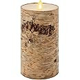 Luminara Realistic Artificial Flame Pillar Candle Wrapped with Real Birch Bark - Moving Flame LED... | Amazon (US)
