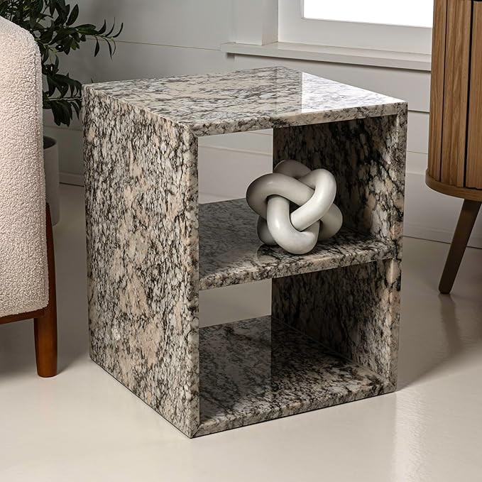 JONATHAN Y MTB1106A Sloane 16" Modern Natural Marble Handmade Rectangular 2-Shelf End Table for L... | Amazon (US)