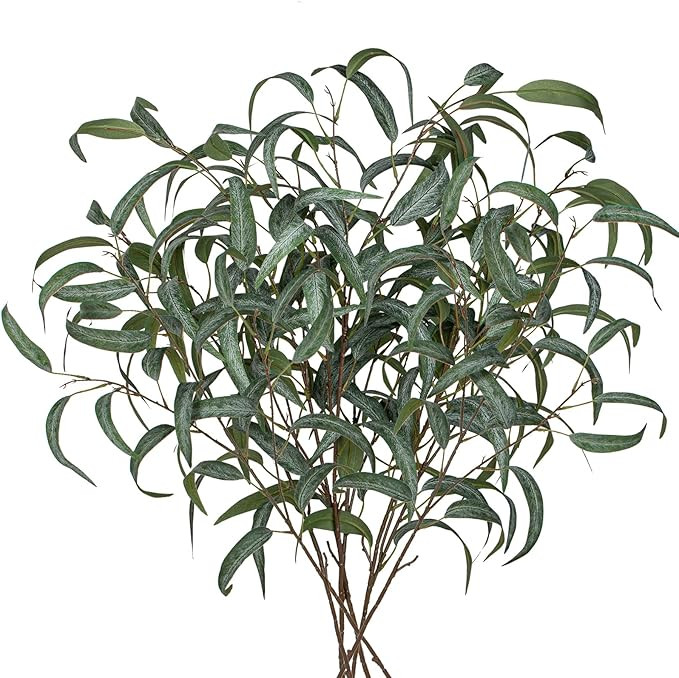 Faux Eucalyptus Stems - 34' Long Fake Salix Leaves 6 Pcs Artificial Greenery Stems for DIY Bouque... | Amazon (US)