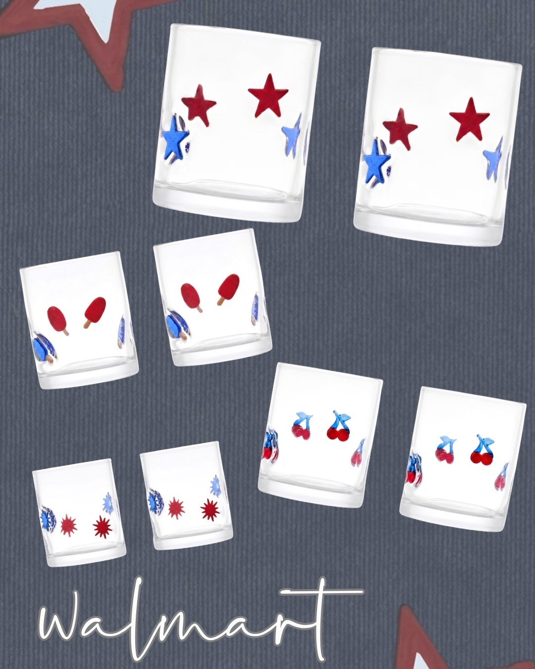 Walmart patriotic drinking glasses 

#LTKSeasonal #LTKHome