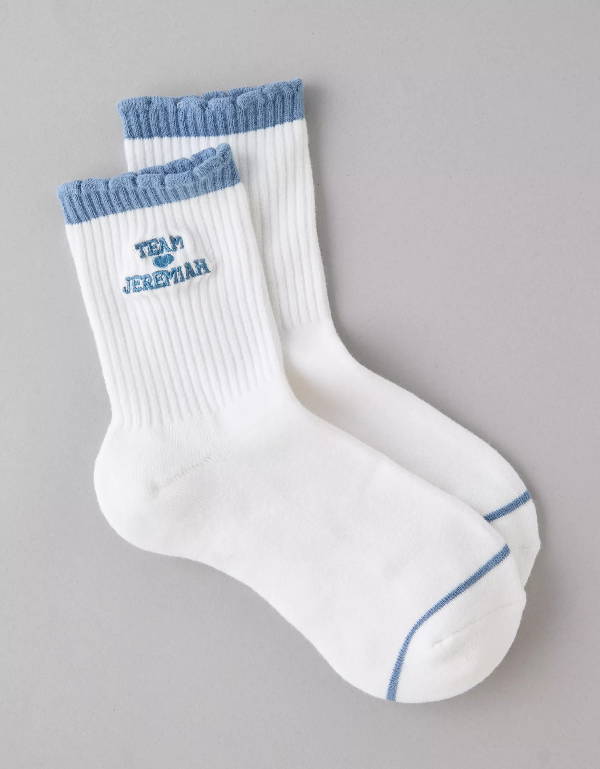 AE x The Summer I Turned Pretty Ruffle Cropped Crew Socks | American Eagle Outfitters (US & CA)