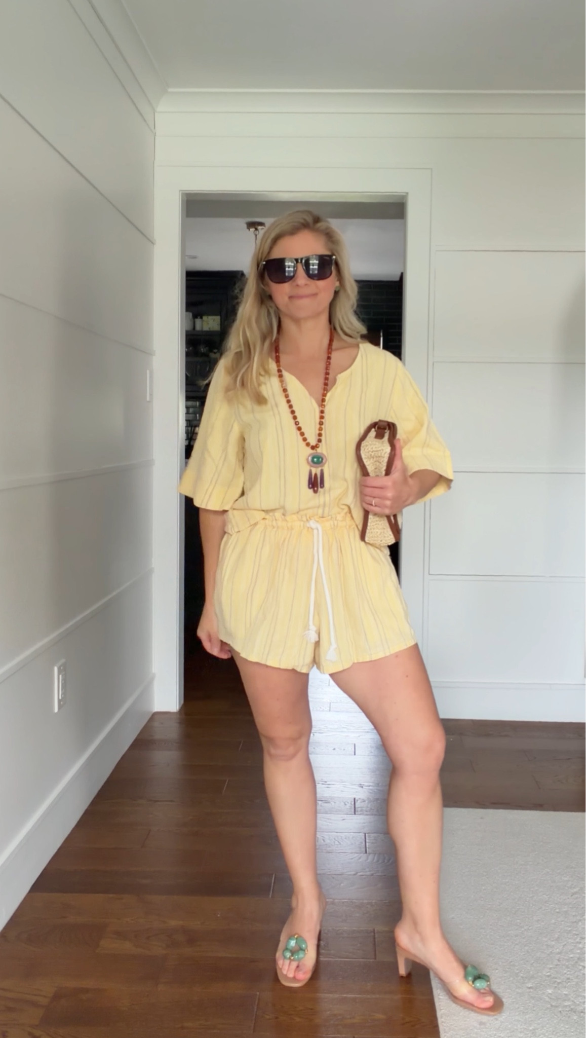 One set, zero effort ☀️

This matching top + short set is my go to for vacation days when I don’t want to think but still want to look pulled together. Light, breezy, and instantly styled.

I kept it consistent with my signature accessories, a statement necklace, raffia clutch, and these heels, to elevate it just enough.

Wear it as a set, then mix each piece with your other staples and you’ve got multiple outfits packed in one.

Simple formula: matching set + statement accessories = effortless every time.

#LTKootd #LTKTravel #LTKSeasonal